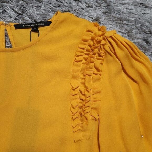 Kobi Halperin | Krissy Beaded Ruffled Silk Blouse - Picture 5 of 9